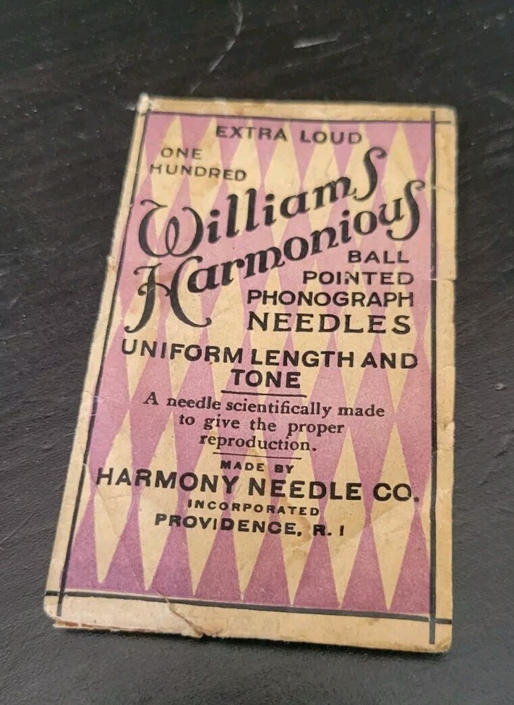 Williams Harmonious Xld Gramophone phonograph needle packet - empty