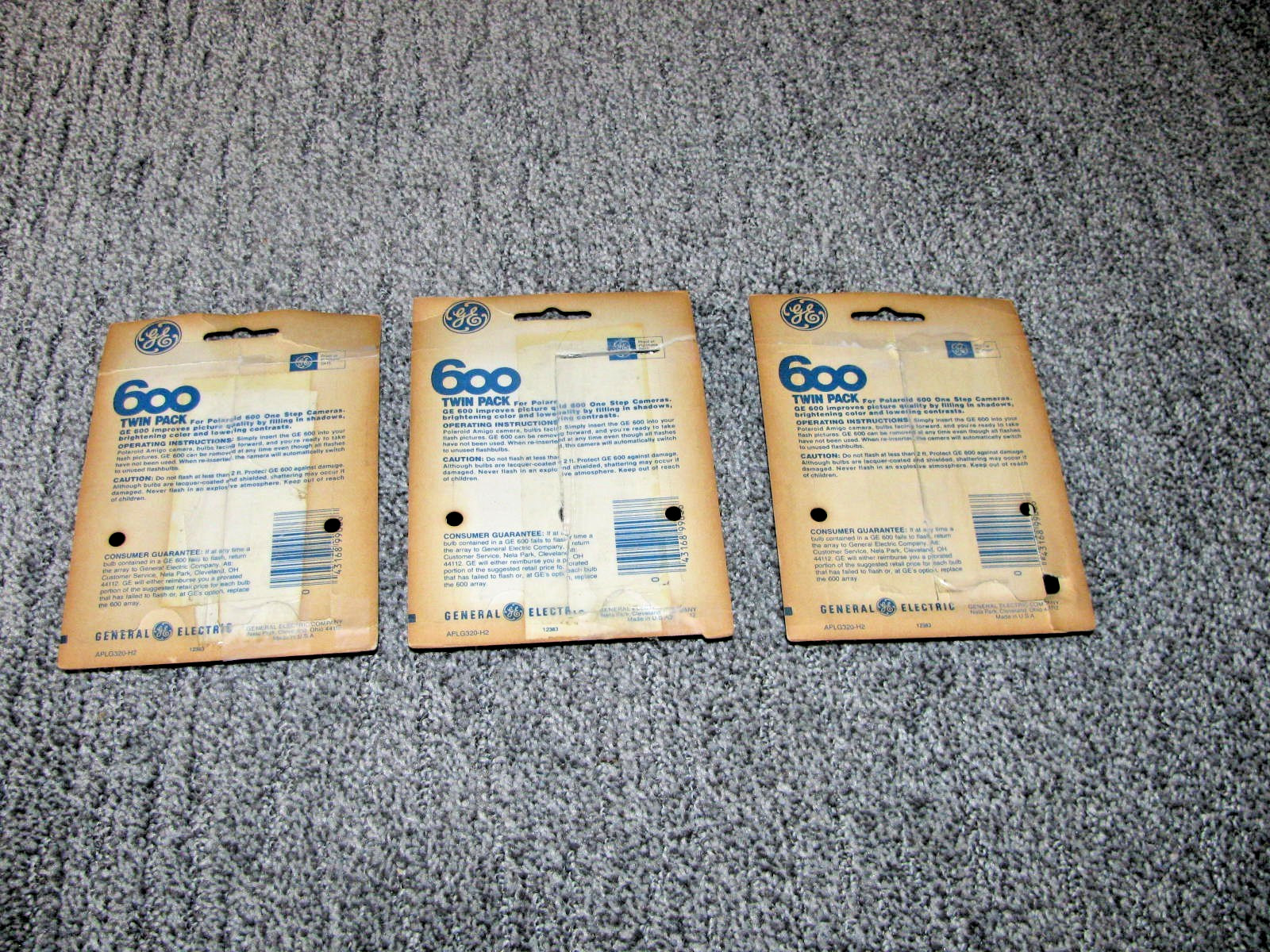 Vintage GE 600 Array Flash Bars- 20 Flashes - for certain Polaroid 600 Cameras