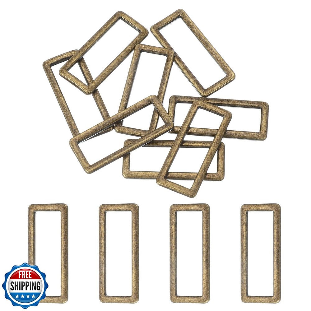 uxcell 8pcs Metal Flat Rectangle Ring, 19mm(3/4inch) Metal Rectangular Buckle