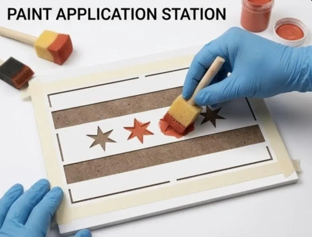Chicago Flag Stencil – Multiple Sizes – Reusable Template for Paint, Draw, Color