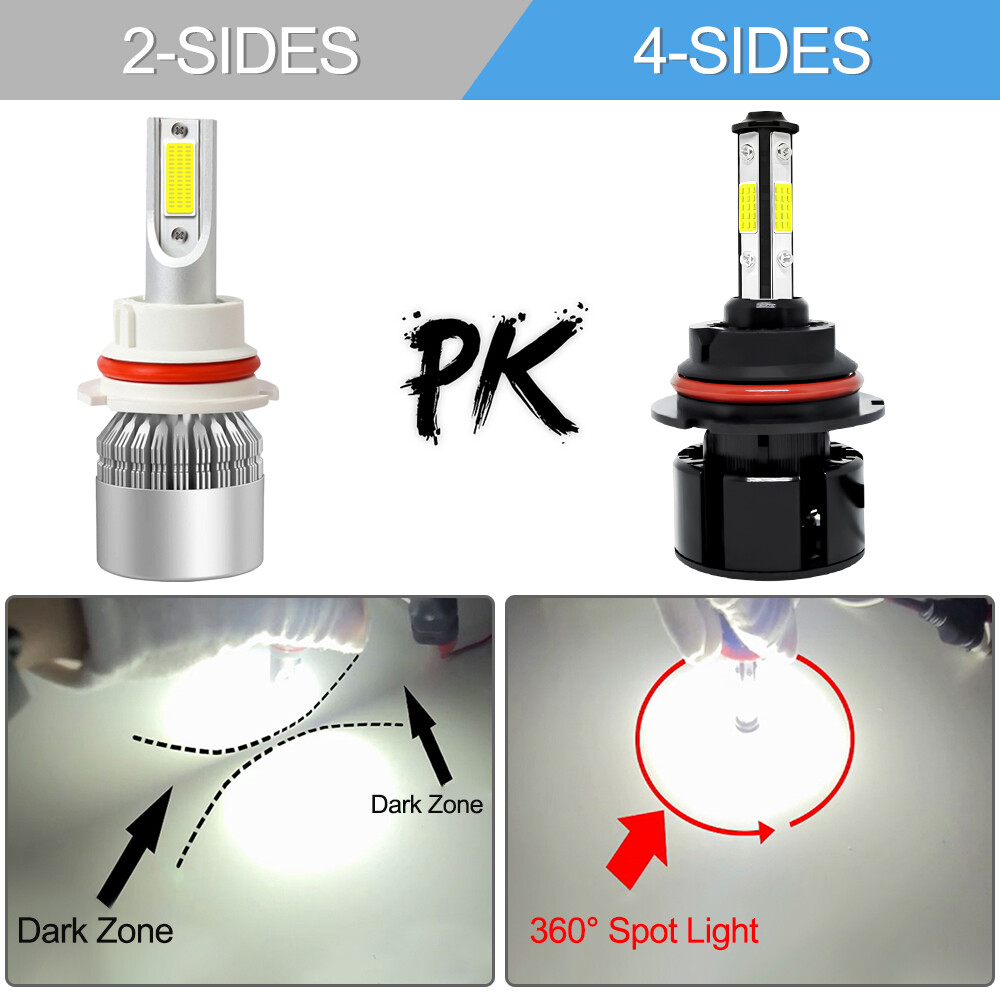 2x 9007/HB5 LED Headlight Bulbs Kit 6500K White High Low Beam Light Super Bright