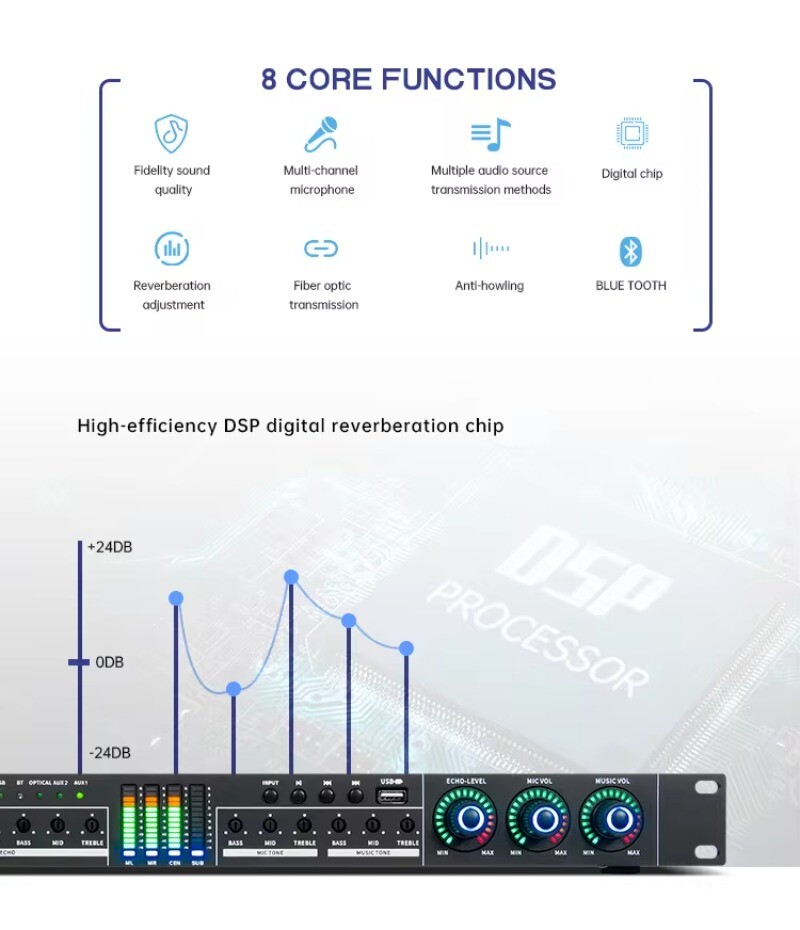 Professional UB12 Performance Audio Processor Digital Preamp Effect Dj Equipment