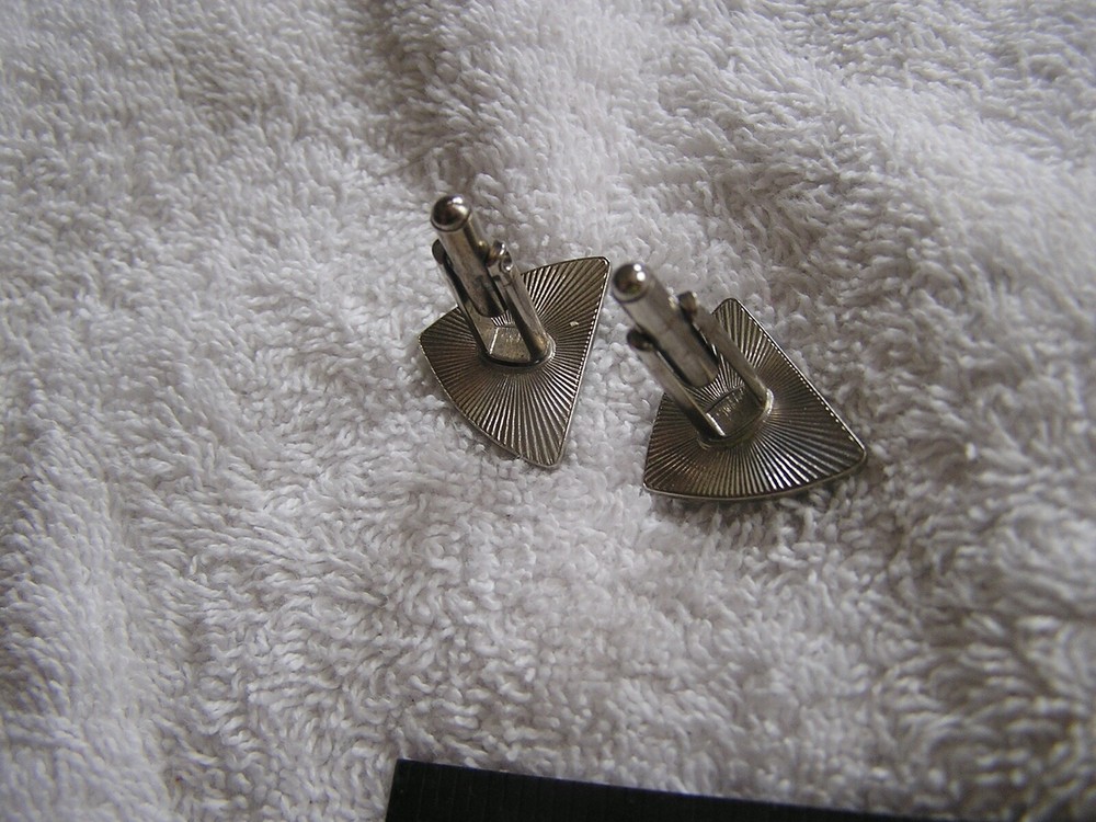 Vintage Triangular Shaped Cufflinks with Insignia