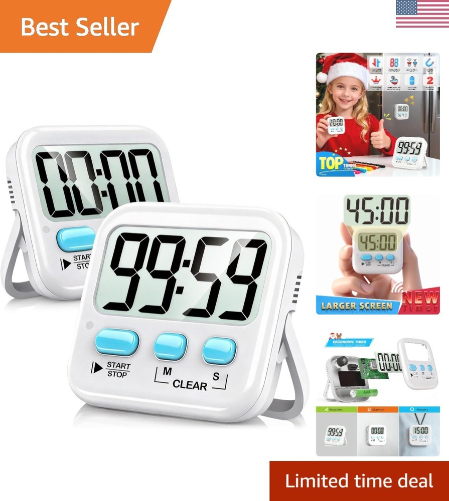 Durable Digital Timers Set with Memory Function – Perfect for Cooking & Study