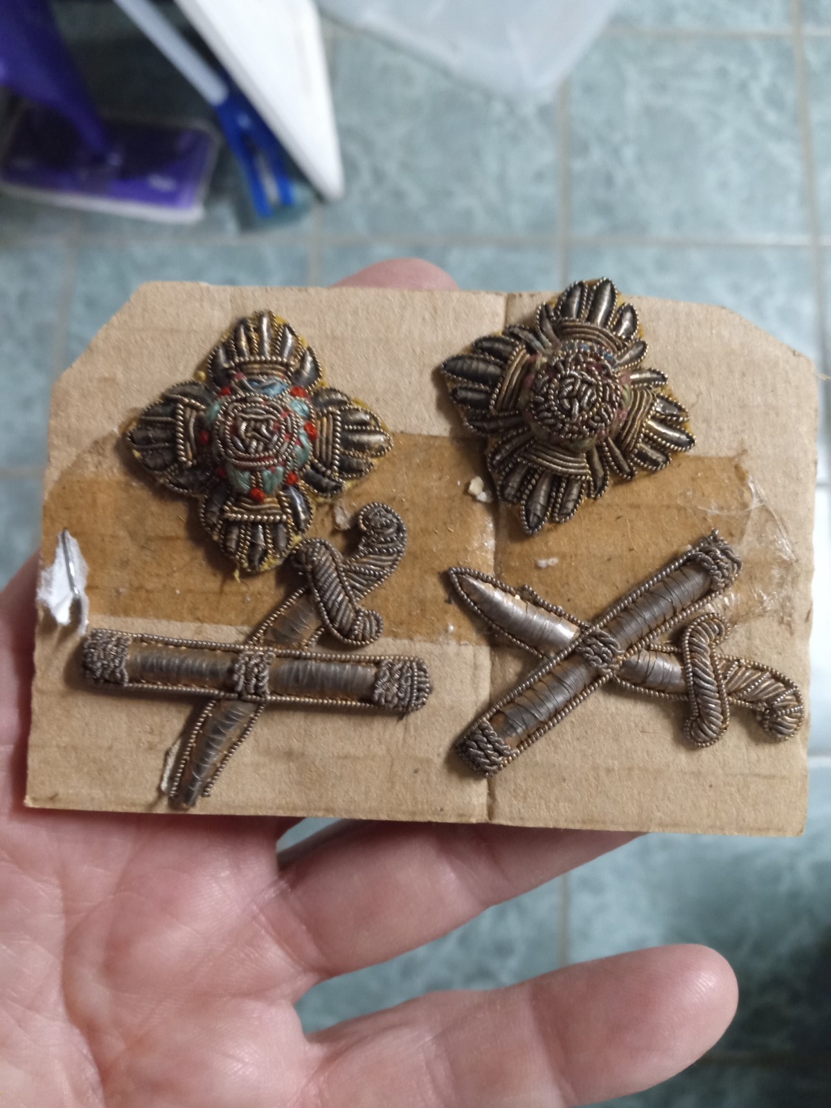 WW1 WW2 British Canadian BULLION Generals Cross Sword and Baton Shoulder Rank