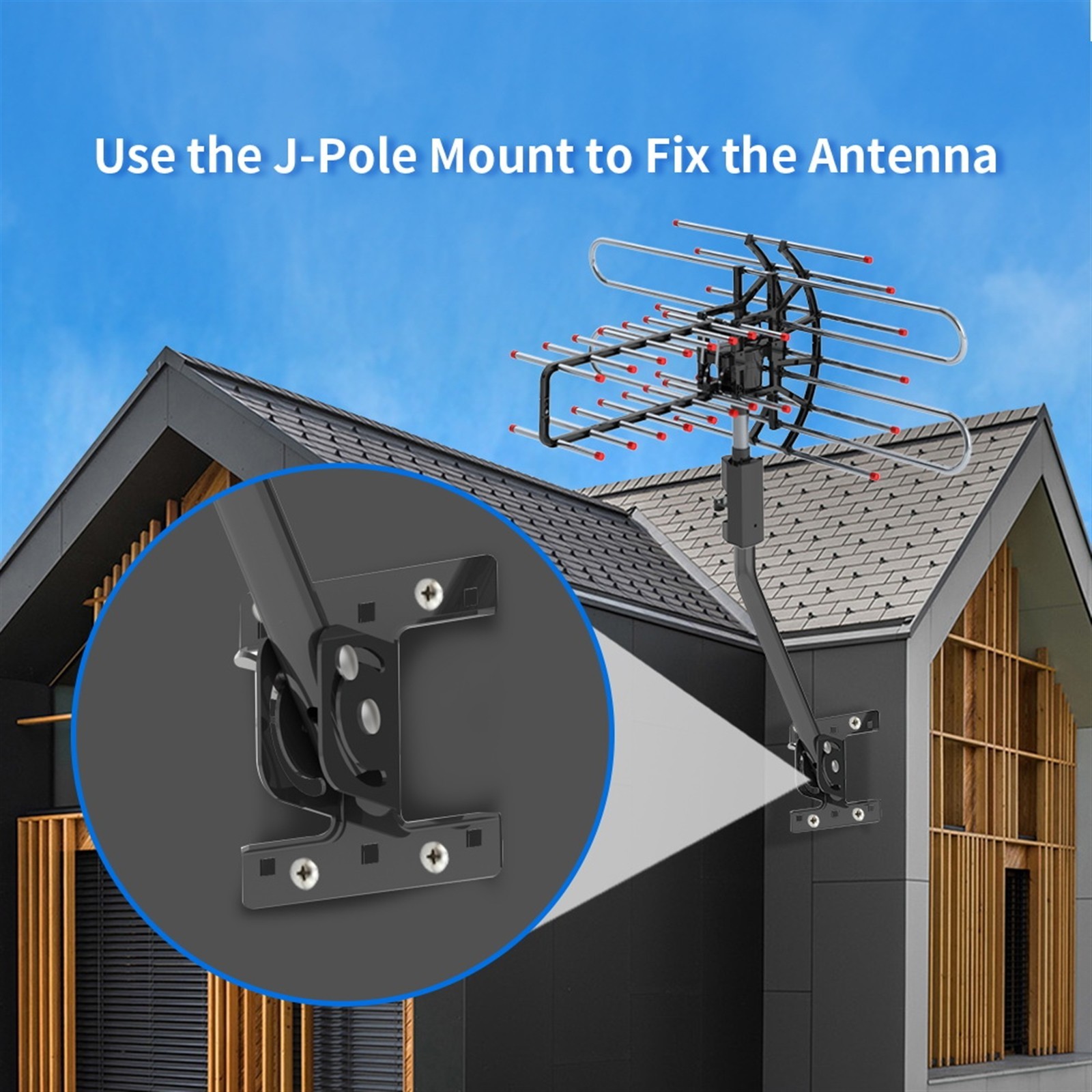 990 Miles Outdoor TV Antenna Motorized Amplified V/UHF HDTV 1080P 4K 360° Rotate
