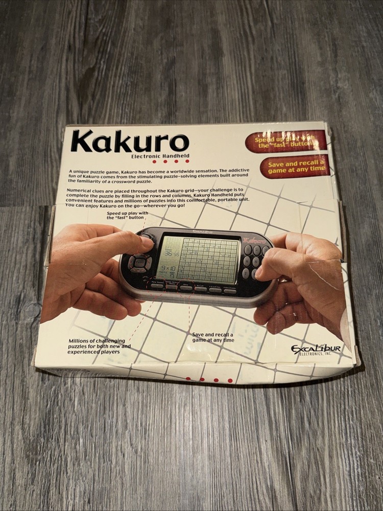 Kakuro Electronic Hand held Challenging Puzzle Open Box