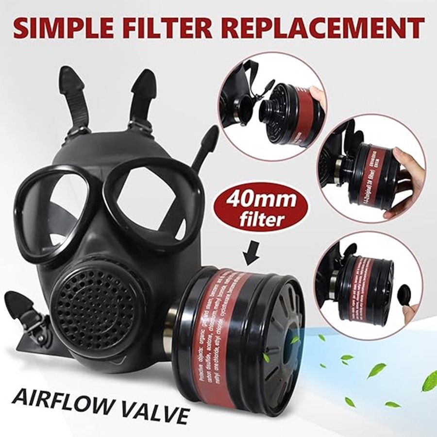 Gas Masks Survival Nuclear and Chemical, Respirator Mask with Filters