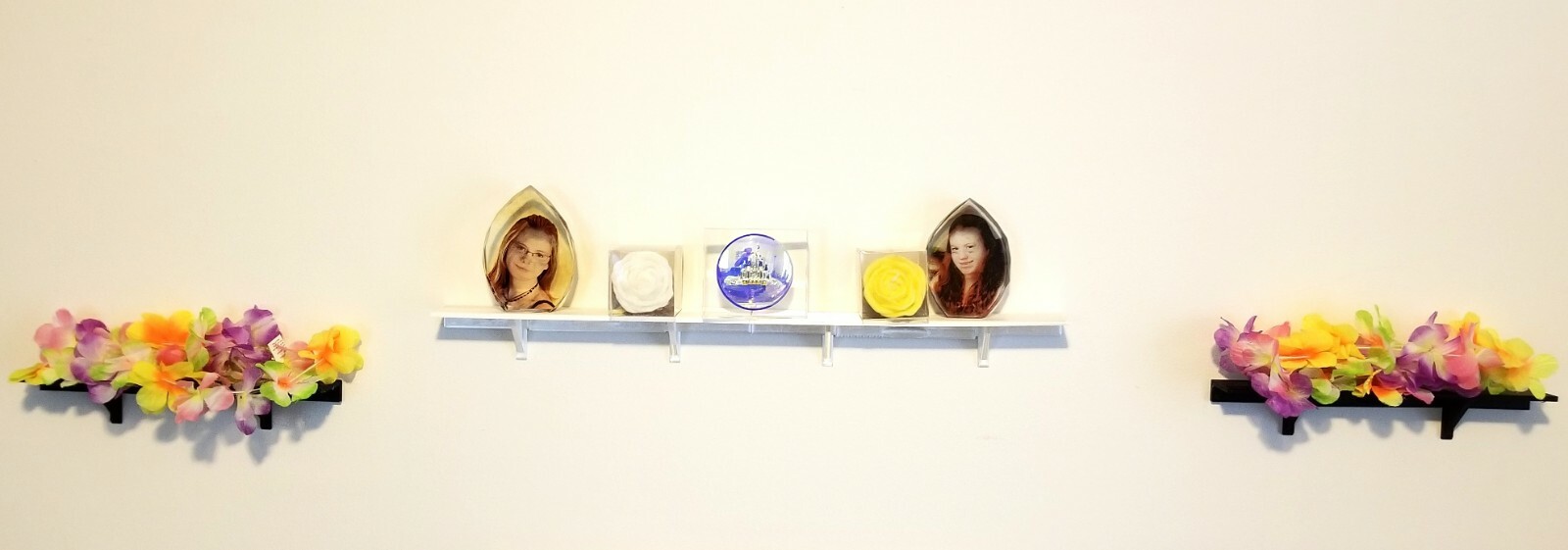 12" x 2" Black Wall Shelf Easy No Hole No Nail install uses 3M Command Strips