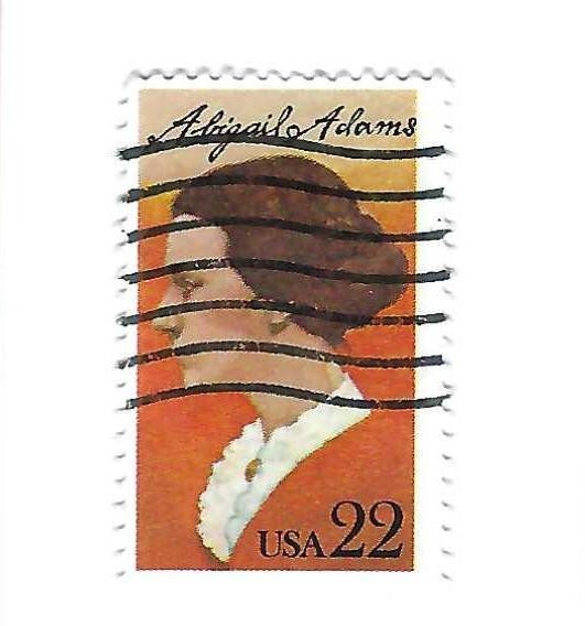 STAMP US SCOTT 2146 "Abigail Adams" 22 CENT 1985 USED FANCY CANCEL WAVE