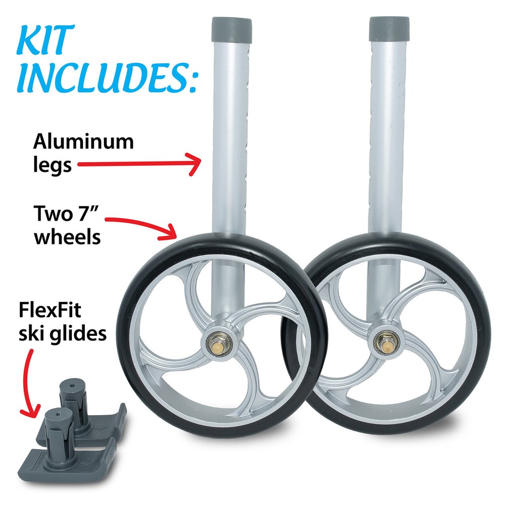Top Glides Vortex Universal 7 Inch Walker Replacement Wheels Kit - LEGS & GLIDES