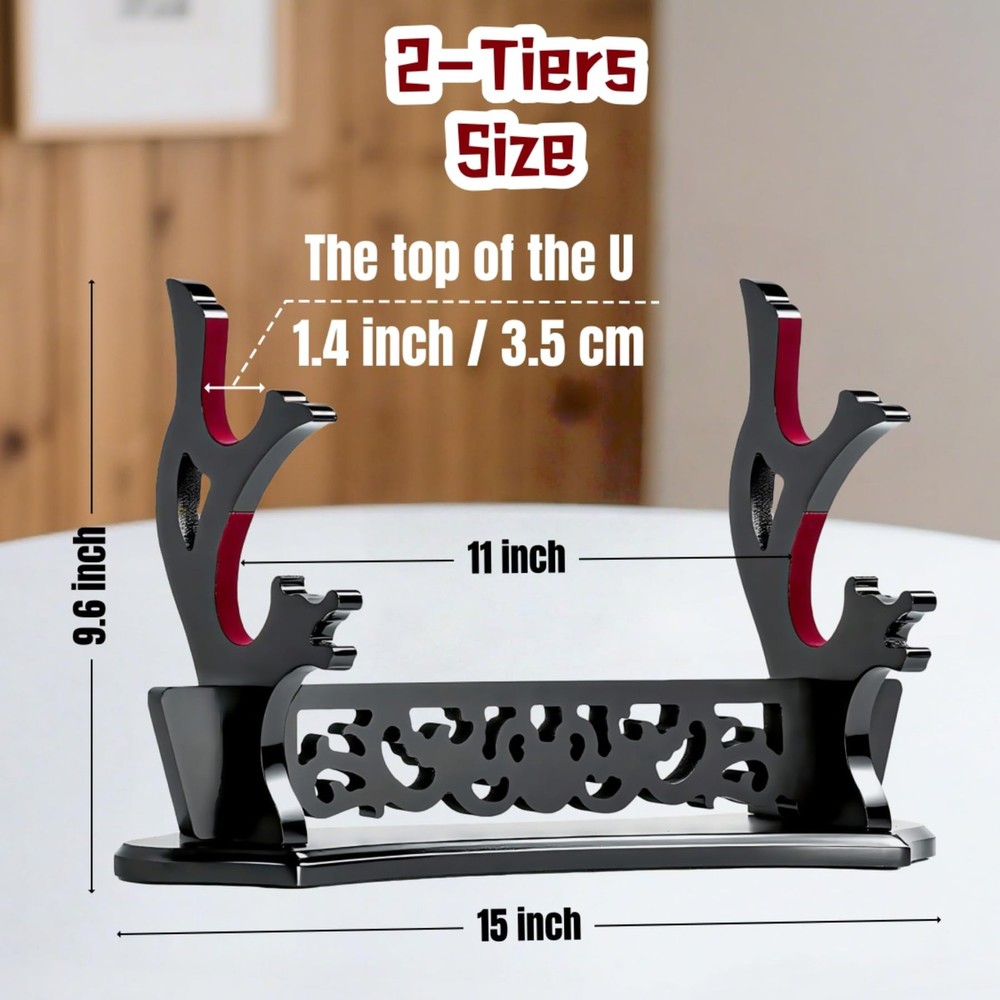 Sword Stand Hollow Pattern Sword Rack, Katana Stand Wands Display Stand, Samu...