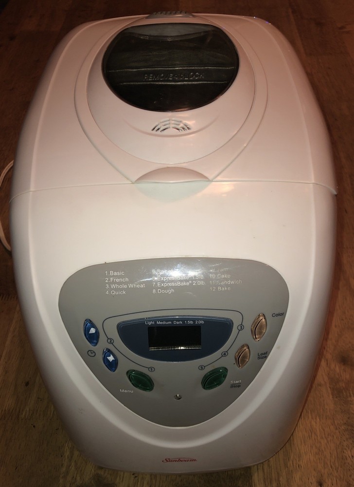 Sunbeam 5891 Bread Maker 1.5 2 lb Programmable Breadmaker Horizontal Loaf