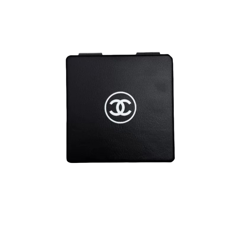 Chanel Mini Portable Double-Flap Black Makeup Mirror