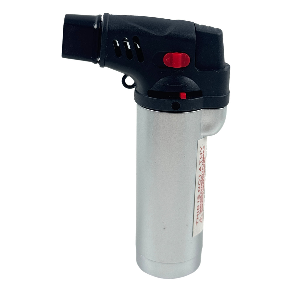 4 Pack Jumbo 4" Jet Flame Double Torch Refillable Lockable Windproof metalcolor