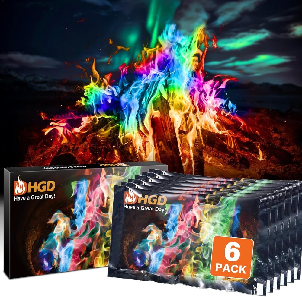 HGD (6 Pack) Magic Campfire Fire Color Changing Packets for Fire Pit, Indoor/Out