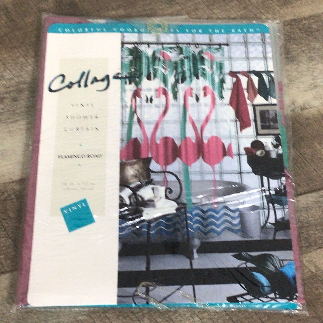 Vintage New “Flamingo Road” Shower Curtain 70x72 Vinyl