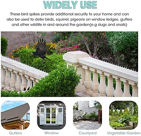 24 Pack Clear PVC Bird Spike Strips Outdoor