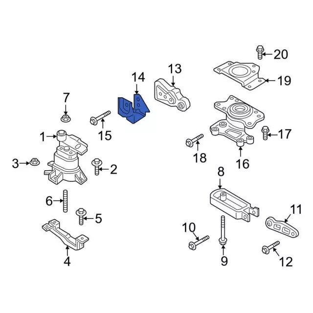 Genuine Ford Engine Support Rod Bracket DP5Z-6F055-A