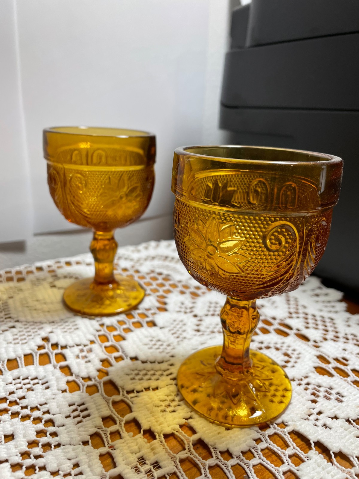 Indiana Tiara Amber Decanter & 4 Glasses