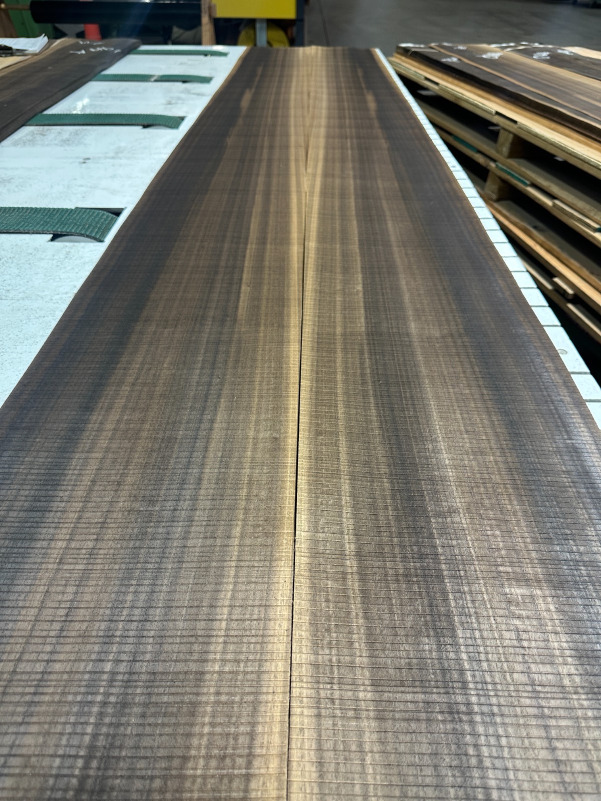 "ROUGH CUT/TEXTURED" Fumed Eucalyptus Raw Wood Veneer 2 sheets 113'' x 10'' 919Q