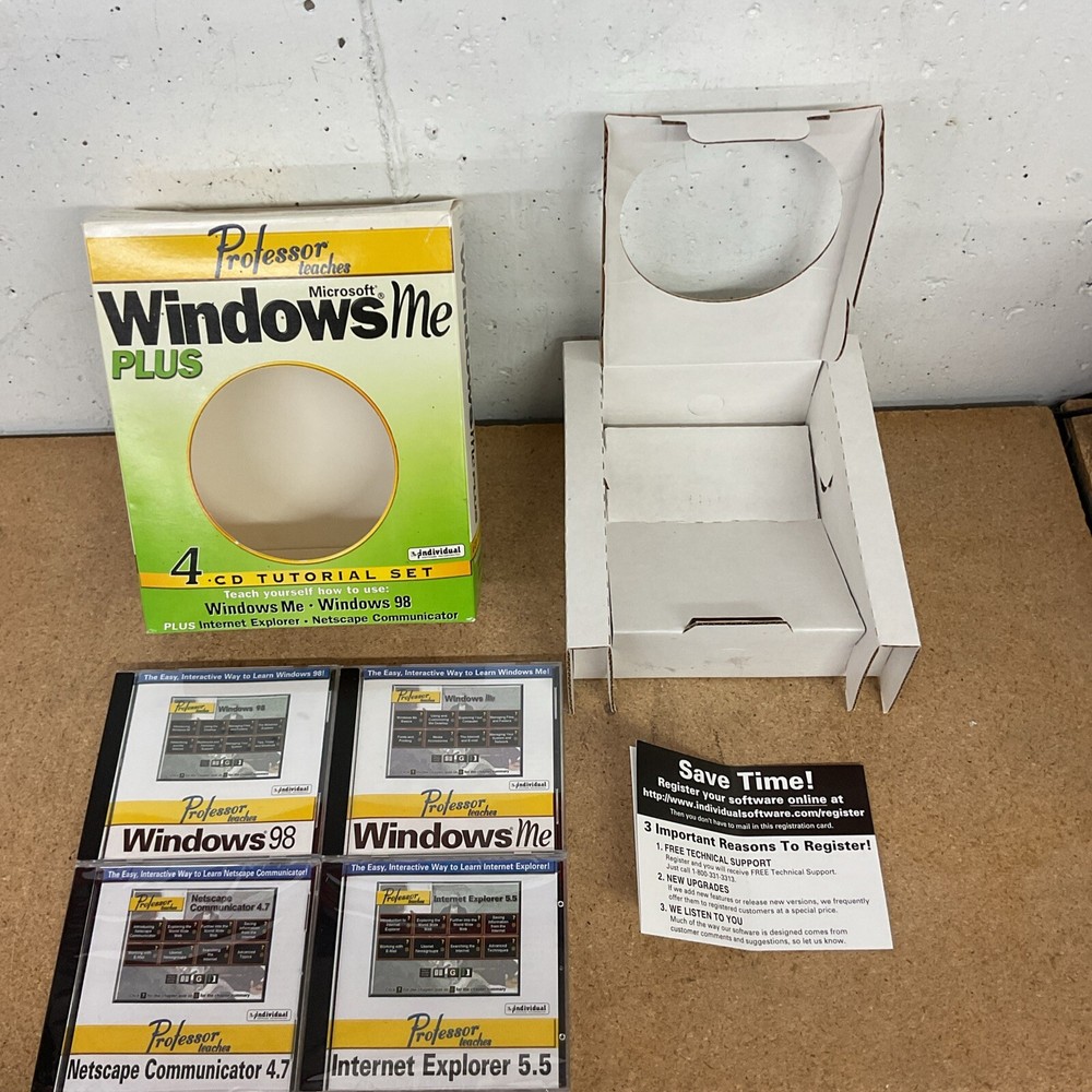 Professor Teaches Microsoft Windows ME Plus 4 CD Set 2 Sealed