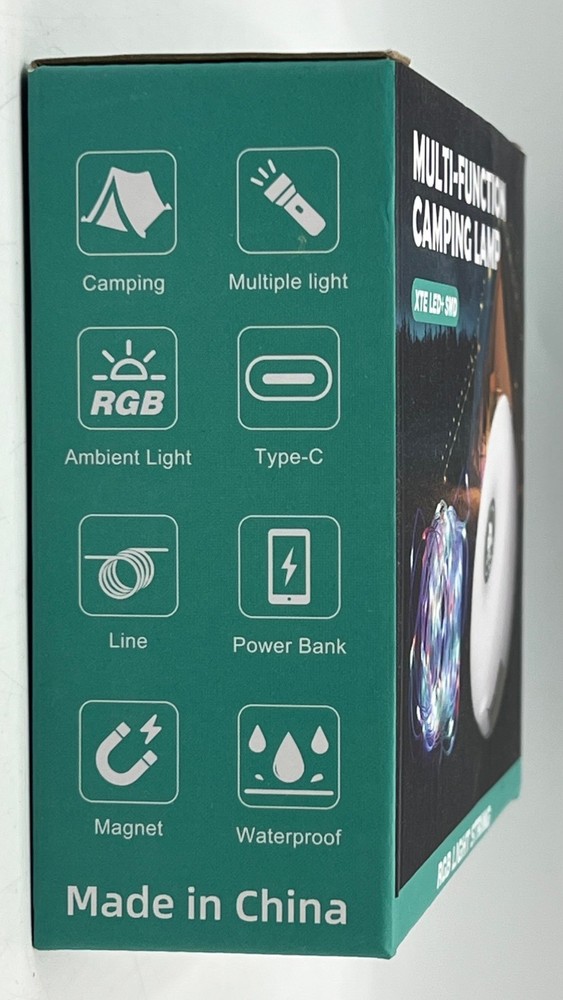 Multi-Function Camping Lamp, Warm Light, RGB Light String, XTE LED SMD