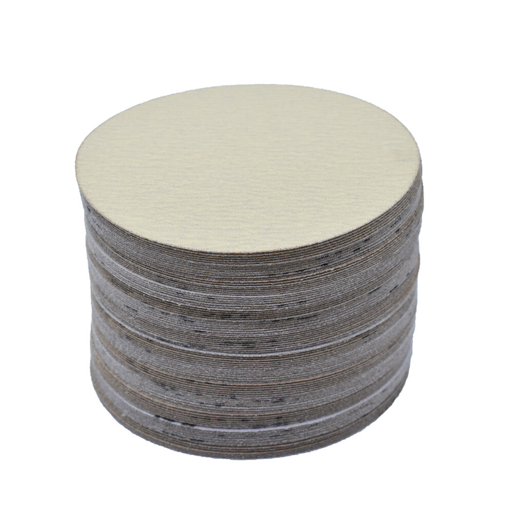 100 Pack 120 Grit 6" Disc Hook Loop Pads Sanding Discs Flocking NO-Hole