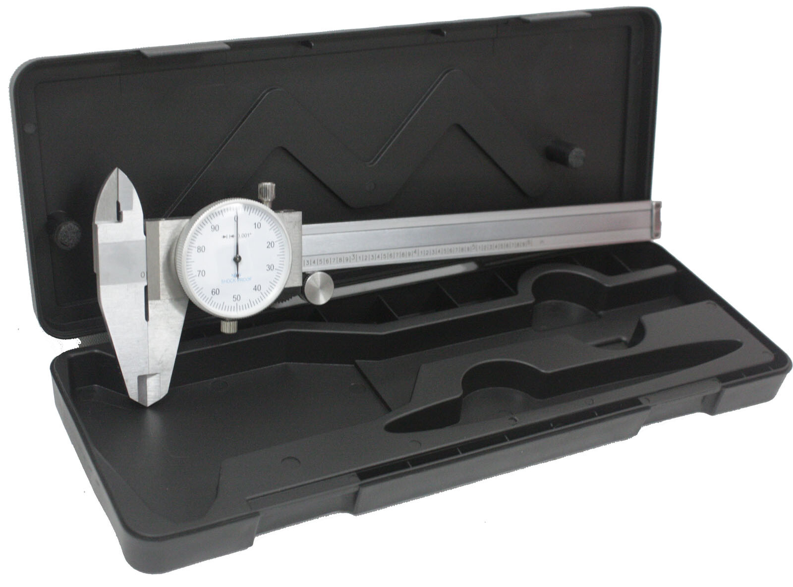 6" DIAL CALIPER STAINLESS STEEL SHOCKPROOF GAUGE .001" OF ONE INCH. FREE SHIP US