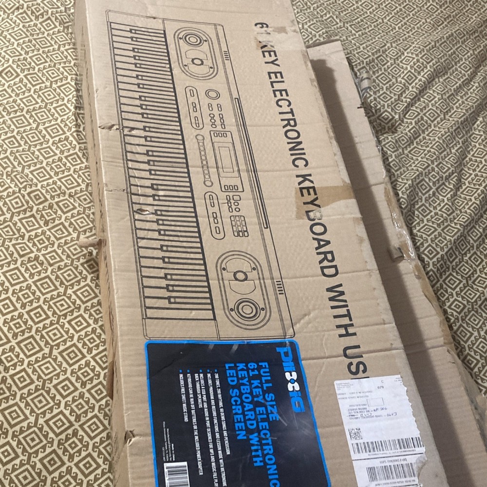 Plixio CE1985 61-Key Electronic Keyboard USB Input LED Screen MP3 200 Rhythms