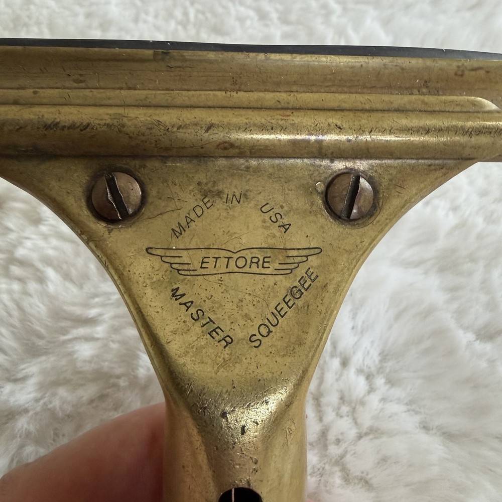 Vintage Ettore Master Squeegee Solid Brass 11.5” Made USA Window Tool