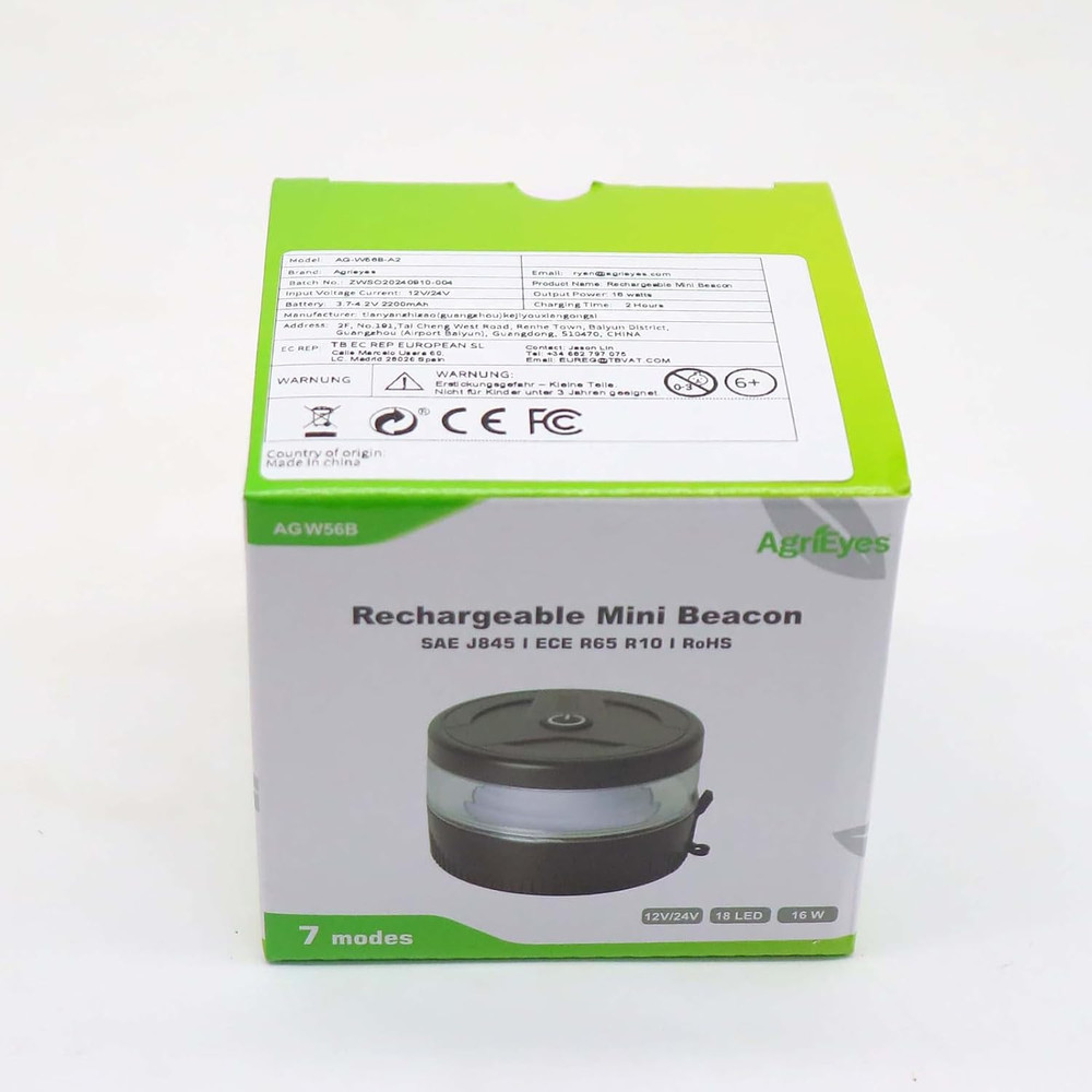 USB-C Wireless Beacon Light, 32 LED Rechargeable Strobe Lights with Magnetic, Mi