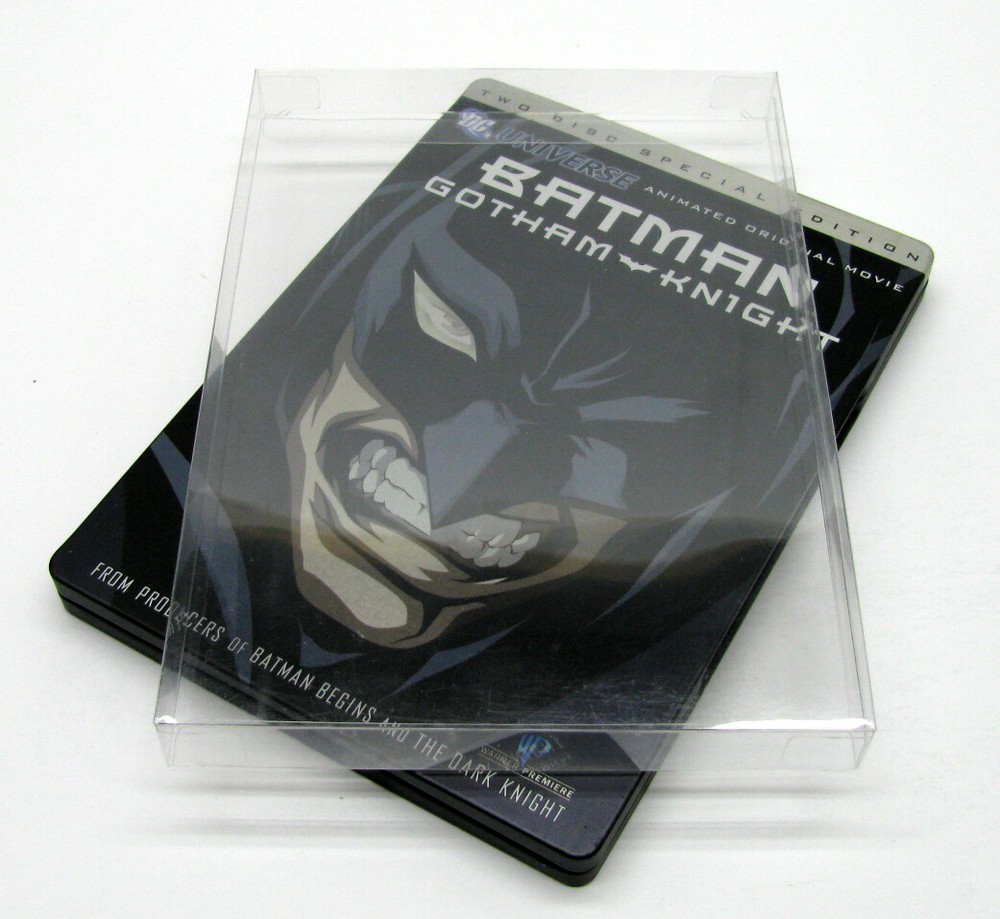 5x DVD SIZED STEELBOOK (SIZE DV2)-CLEAR PLASTIC PROTECTIVE BOX PROTECTOR SLEEVE