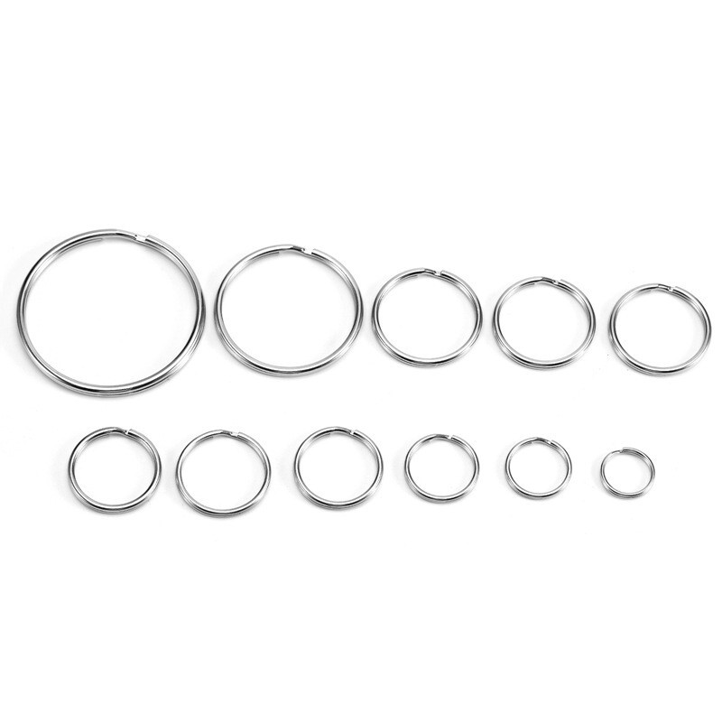 100/200x Stainless Steel Split Key Ring Round Wire Keychain Jump Ring Metal Loop