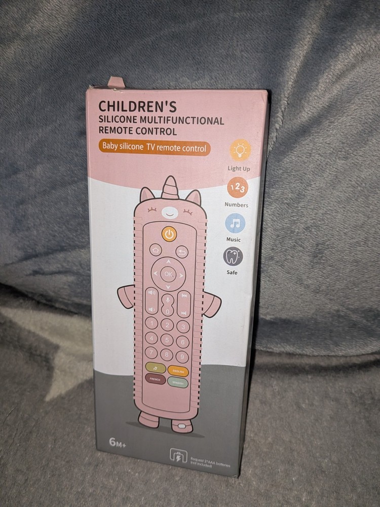 Children's Silicone Multifunctional Remote Control, Pink, Teething Safe, NIB