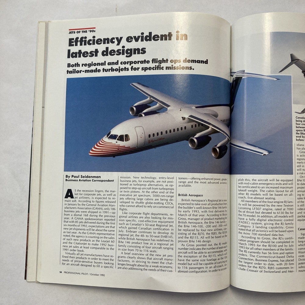 Professional Pilot - October 1992 Issue