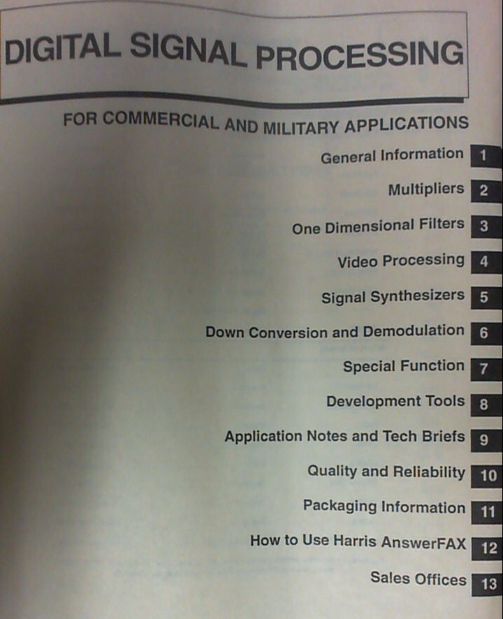 Electronics Manual Harris 1994 Digital Signal Processing Handbook