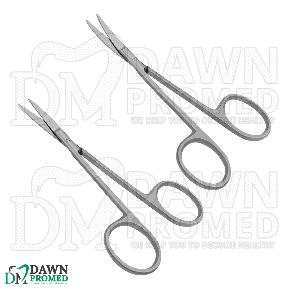 4 Pcs Iris Scissors 3.5" 4.5” Straight & Curved Round Pattern Surgical Set