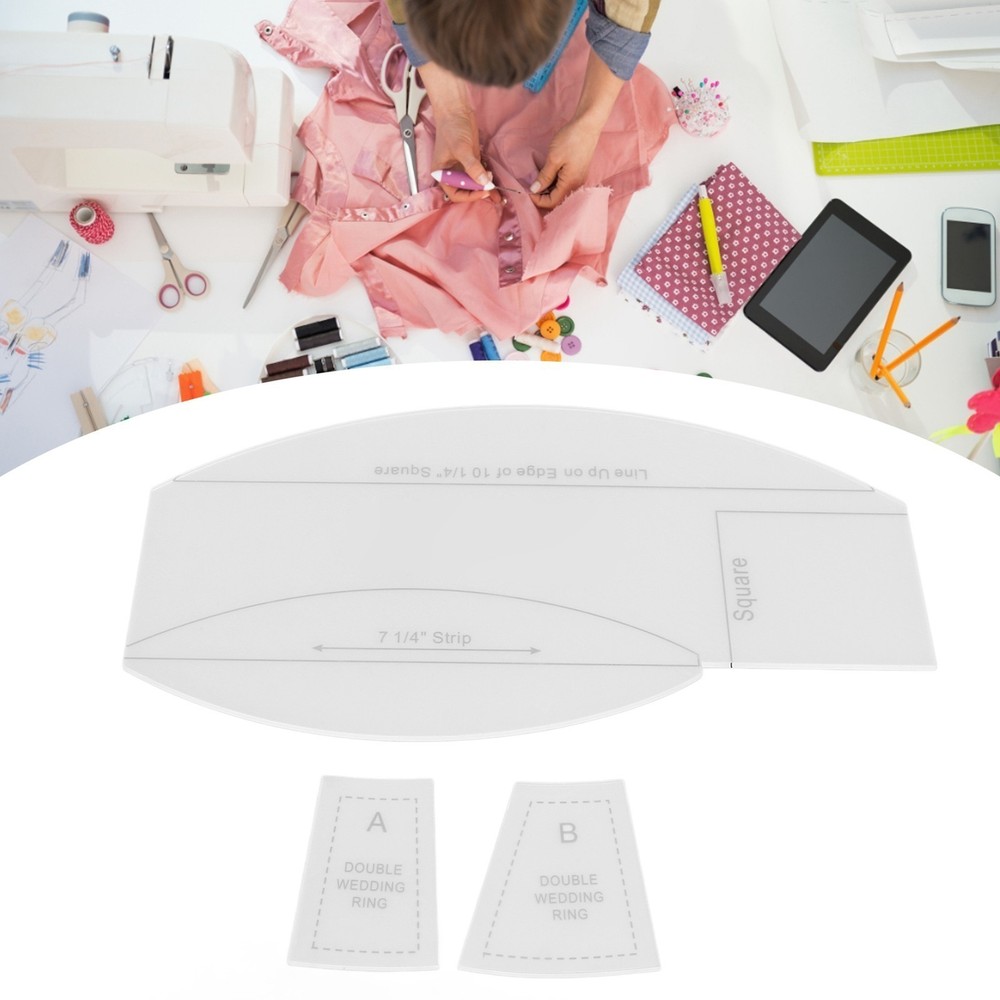 Sewing Ruler Set DIY Transparent Acrylic with Clear Printing Process