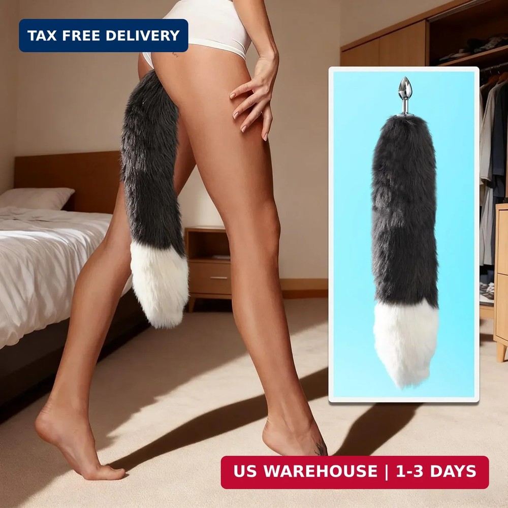 Fox Tail Plug with Detachable Butt Plug, Thickened and Extended Butt Plug Tail F