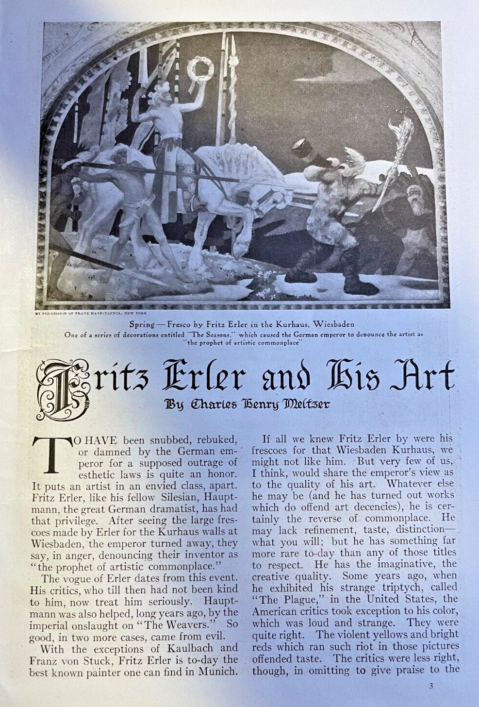 1913 Artist Fritz Erlin illustrated