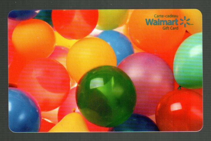 WALMART ( Canada ) Multi-colored Balloons 2011 Gift Card ( $0 )