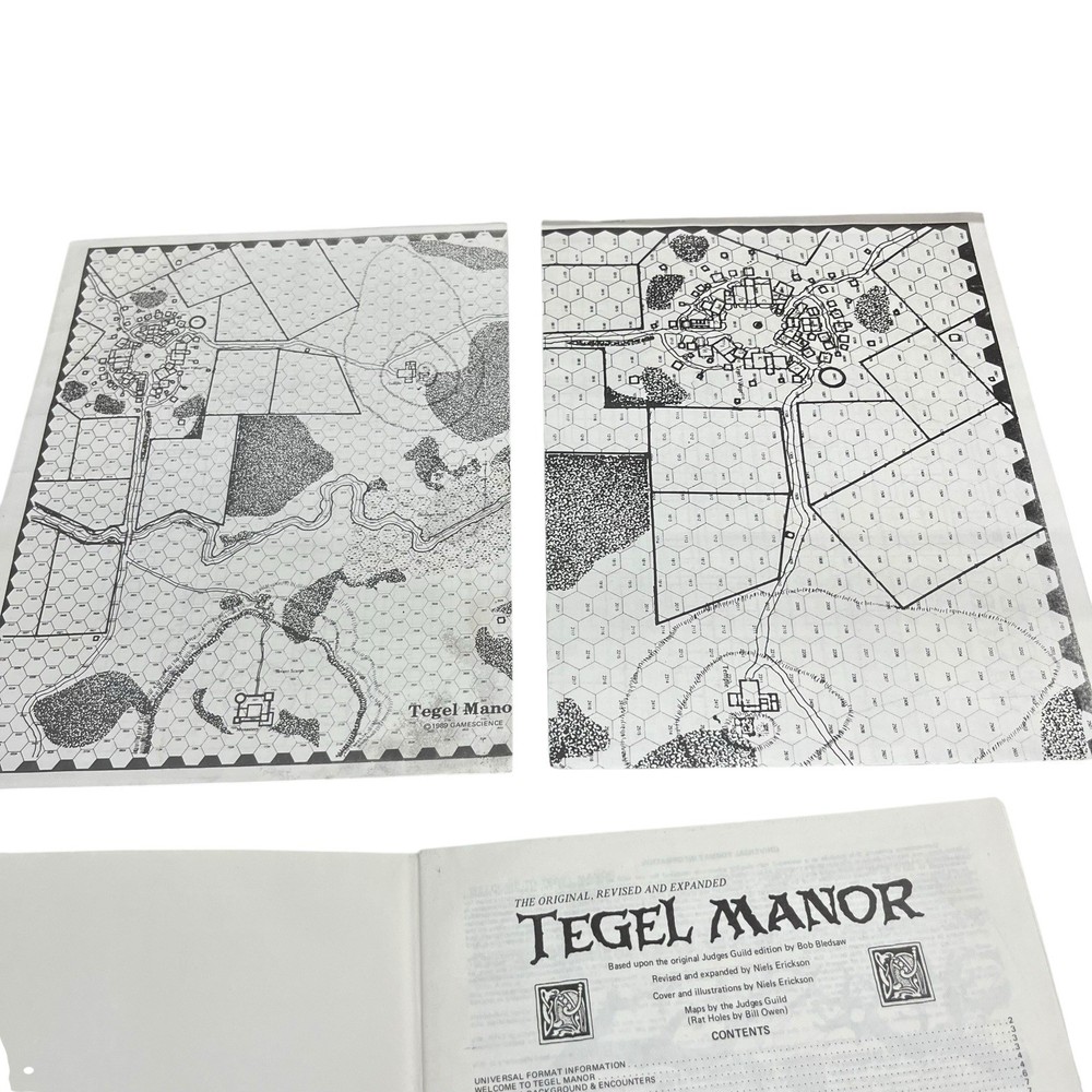 GameScience The Original Revised & Expanded Tegel Manor RPG Book w/ Map Posters