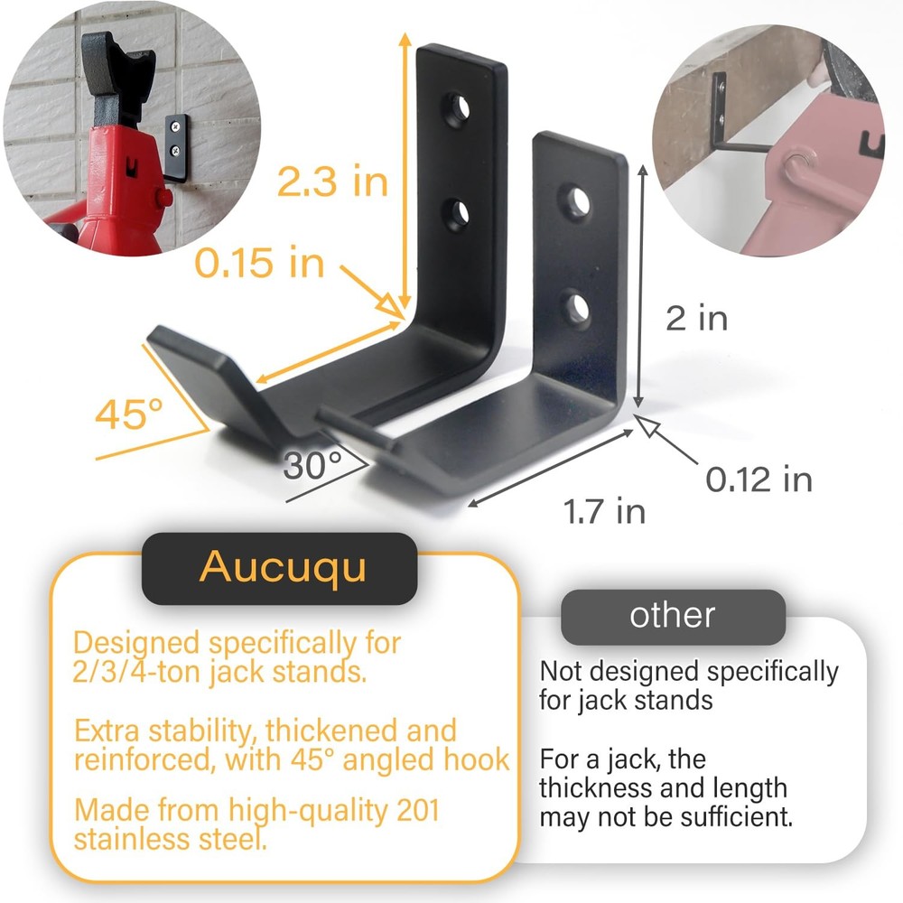 Jack Stand Wall Mount Organizer Heavy Duty Holder 8 Pack