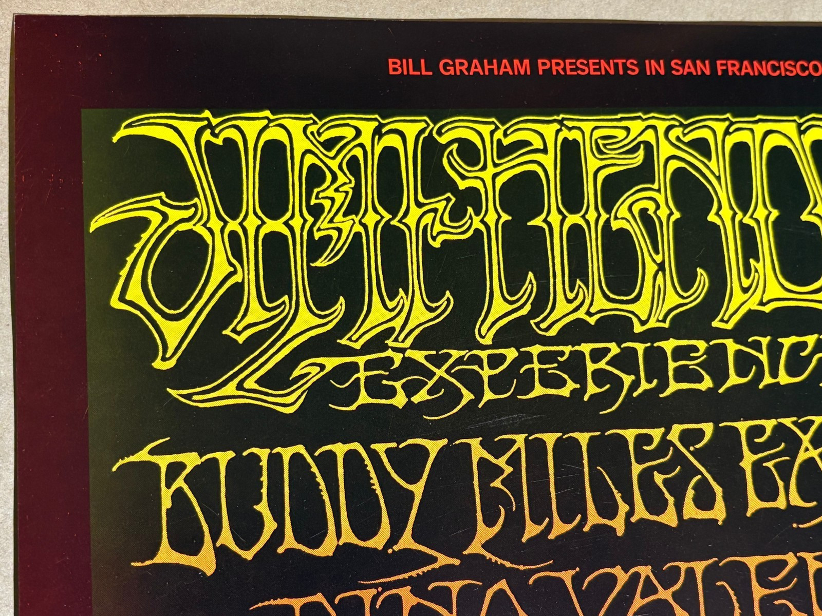 JIMI HENDRIX BUDDY MILES 1968 WINTERLAND CONCERT POSTER BG-140 Griffin Moscoso