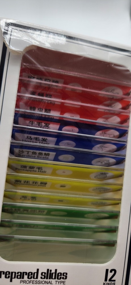 24 Prepared Microscope Slides Specimen 3 Microscopes LOT