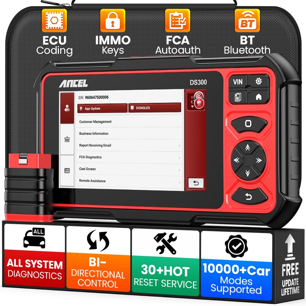 ANCEL DS300 Car All System OBD2 Scanner Bidirectional Diagnostic Tool ECU Coding
