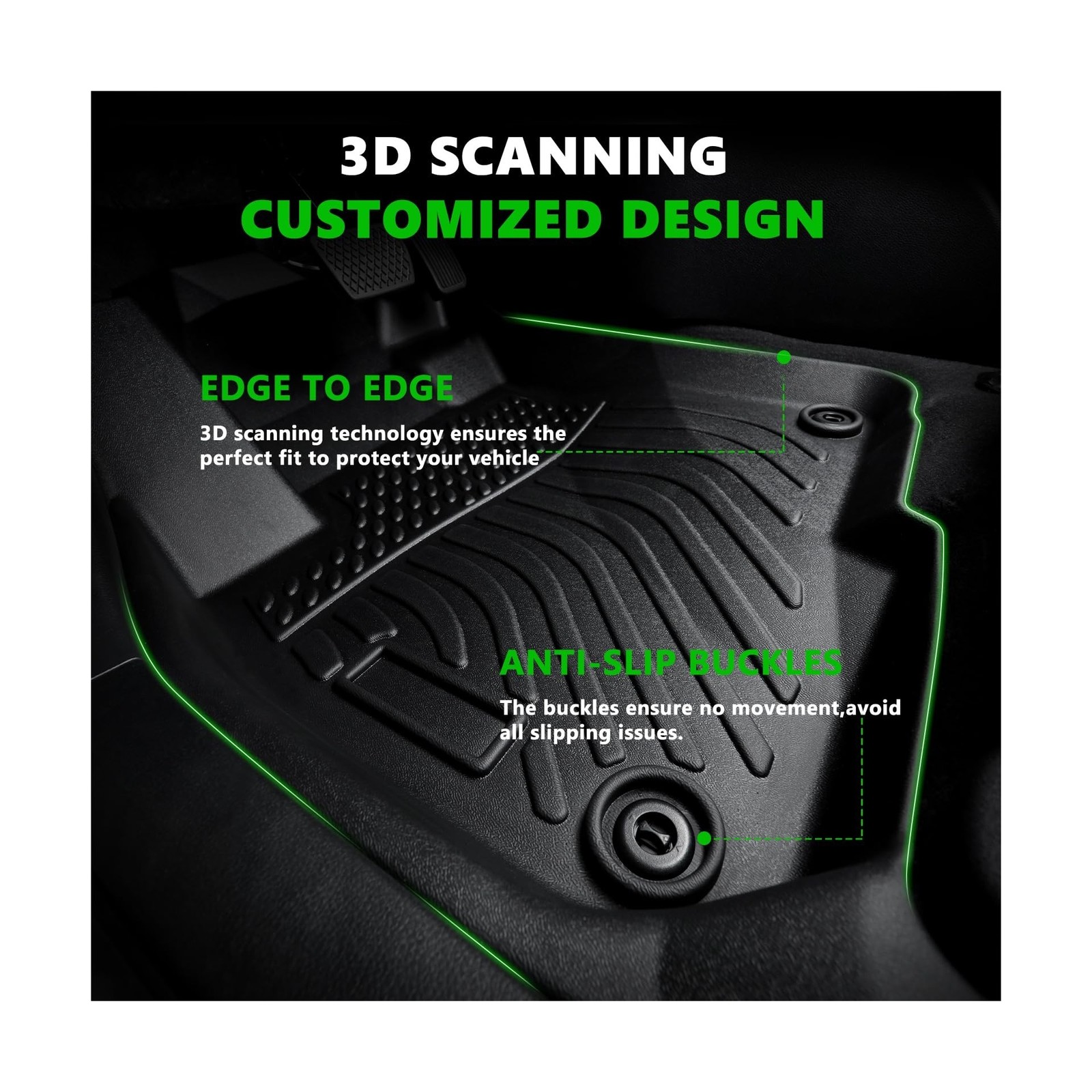 for Buick Enclave Floor Mats 2018-2024,Car Mats for Buick Enclave All Weather...