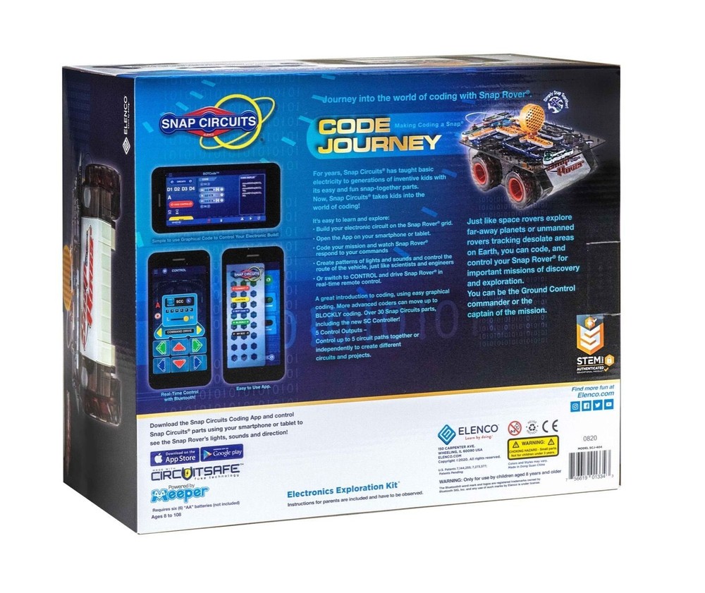 SNAP CIRCUITS SCJ404 SNAP ROVER CODING ROBOTIC CAR - LEARN CODING HAVE STEM FUN