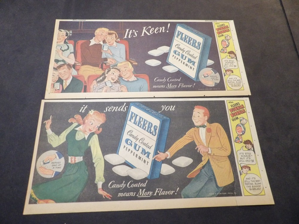 Fleer Chewing Gum ads - 1940s - 2 Third-Size Sundays